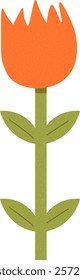 Flower With Grunge Texture Vector Illustration