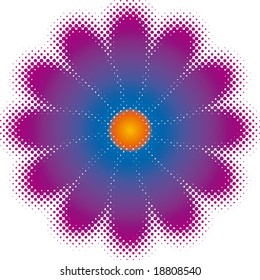 flower (halftone design element set)