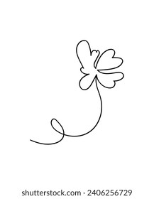flower hand draw art, vector best line icon.