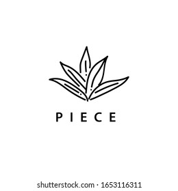 flower hand draw logo black and white
