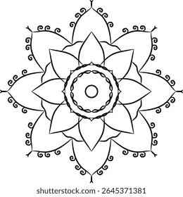 flower hand drawing beutiful mandala desigen illustration eps 10