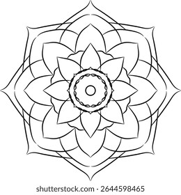 flower hand drawing mandala desigen illustration eps 10