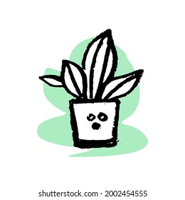 flower hand drawn. grow plants at home