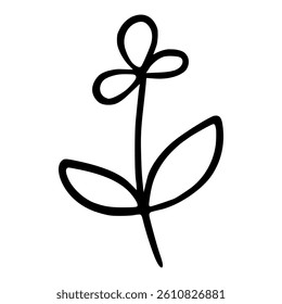 Flower hand drawn icon vector. Hand draw elements illustration sign. Garden symbol or logo.