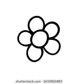 Flower hand drawn icon vector. Hand draw elements illustration sign. Garden symbol or logo.