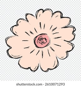 Flower hand drawn illustration. Floral element design. Hand drawn botanical illustration