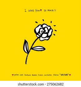 flower / Hand drawn illustration - vector