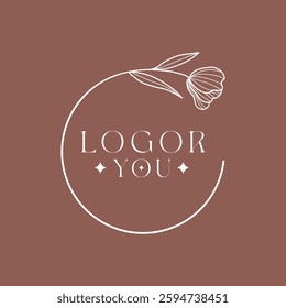 Flower Hand drawn logo design.