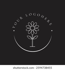 Flower Hand drawn logo design.