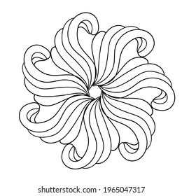 flower hand drawn scribble.floral plant element doddles style. Lateen design element. Continuous line. Vector illustration isolated.