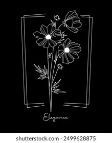 Dibujado a mano de la flor y diseño de la Ilustración vectorial del eslogan para la camiseta, impresión de la moda, cartel, etiqueta engomada, tarjeta y otros usos.