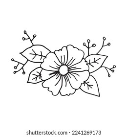 Flower hand drawn vector design template