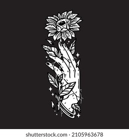 flower hand horror dark art