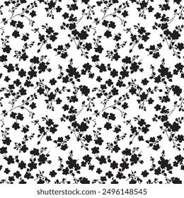 Flor hecha a mano de arte digital sin patrón