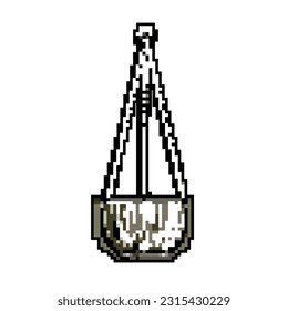 flower hanging planter game pixel art retro vector. bit flower hanging planter. old vintage illustration