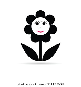 flower happy smile color vector