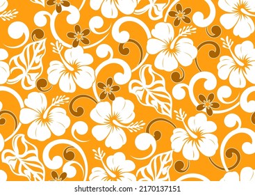 flower hawaii seamless pattern, fashion tribal textile art, hand-draw background vibrant colors, fashion artwork for Fabric print, clothes