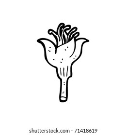 caricatura de cabeza de flor