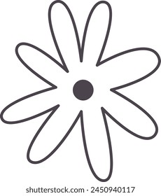 Flower Head Doodle Vector Illustration