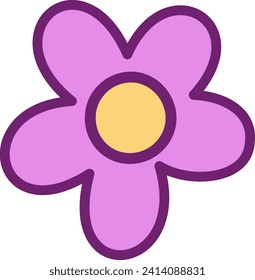 Ilustración de vectores de iconos de cabeza de flor