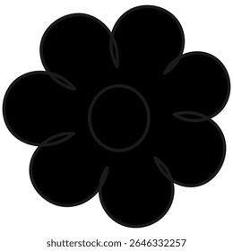 Flower head. Lush bud. Silhouette. Vector illustration. Isolated white background. Cartoon style. Idea for web design.