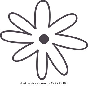 Flower Head Outline Vector Illustration