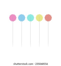 Flower head pins - vector