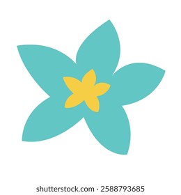 Flower head vector art, blue flower clip art, colorful flower flat icon design illustration cartoon
