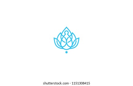 flower health meditation logo vector icon