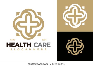 Flower Healthcare Logo design vector symbol icon illustration