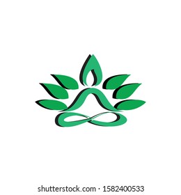  flower healty yoga logo vector