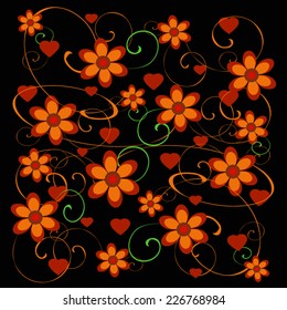 Flower and heart background