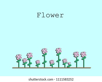 Flower heart blue background