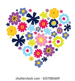 
Flower heart. Cute spring motif.