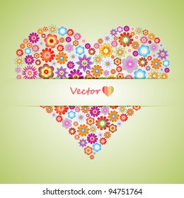 Flower heart design, vector