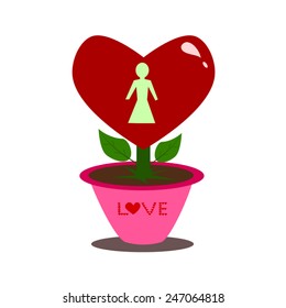 Flower heart, female symbol vector