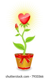 flower heart / grows with love together / vector There is no mesh! Contains separated layers!