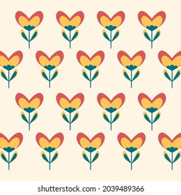 Flower heart pattern so cute and so beautiful.vector and illustration.