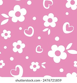 flower and heart  pattern design for wallpaper, background, textile design, blanket design, blanket design for kids, fabric printing , curtain, wrapping paper pattern, and etc.