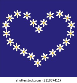 corazón floral, corazón vectorial de las mareas