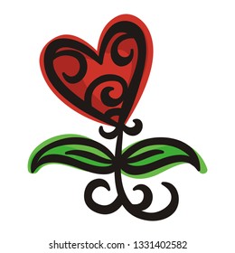 Flower heart. Vector illustration