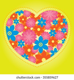 Flower heart vector illustration