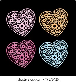 Flower Heart. Vector Illustration