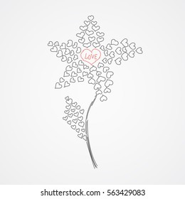 Flower of hearts for loving icon. Vector symbol valentine.