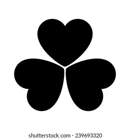 Flower of Hearts. Silhouette Heart Isolated. Editable Vector Illustration. 