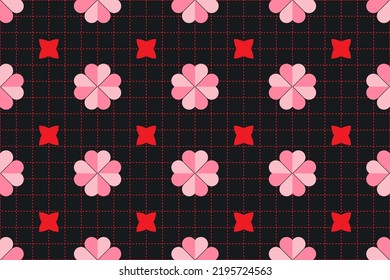 Diseño de patrones sin inconvenientes de corazones florales