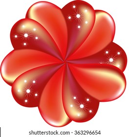 Flower from hearts. Vector illustration.
