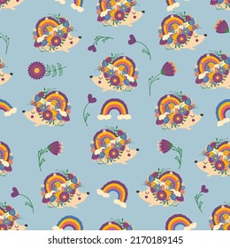 Hija flor, flores en lugar de agujas. estampado floral infantil impecable con flores y erizos adorables