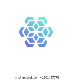 flower hexagon logo design vector template sign icon