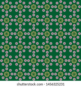 Flower with hexagonal star with green background